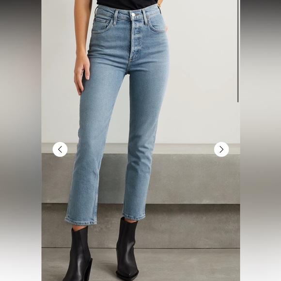 🆕 AGOLDE Riley High-Rise Straight Cropped Jeans - Picture 2 of 5